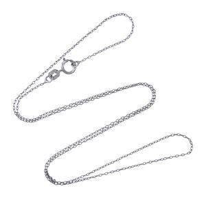 Estate Italy Sterling Silver 925 0.6mm Cable Link Chain Necklace 18"